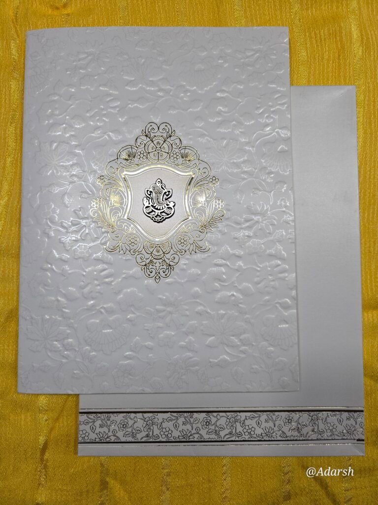 Embossed Floral Vine Wedding Invitation Card