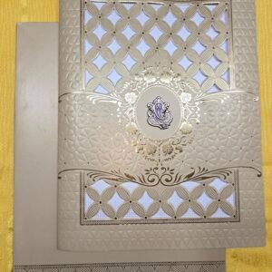 Gold Laser-Cut Lattice Window Wedding Invitation Card