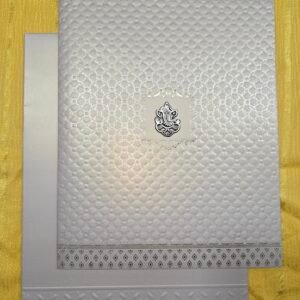 Premium Silver Textured Padded Wedding Invitation Card