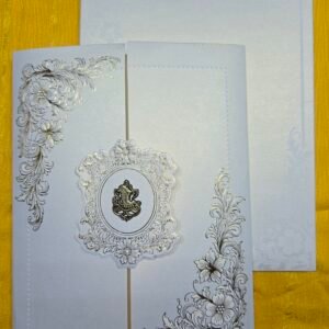 Gatefold Floral Corner Wedding Invitation Card