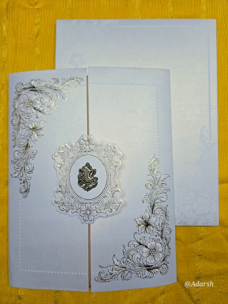 Gatefold Floral Corner Wedding Invitation Card