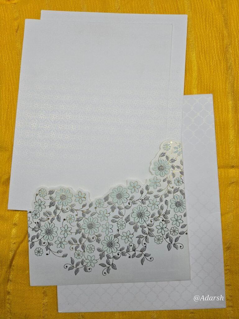 Laser-Cut Pastel Floral Asymmetrical Wedding Invitation Card