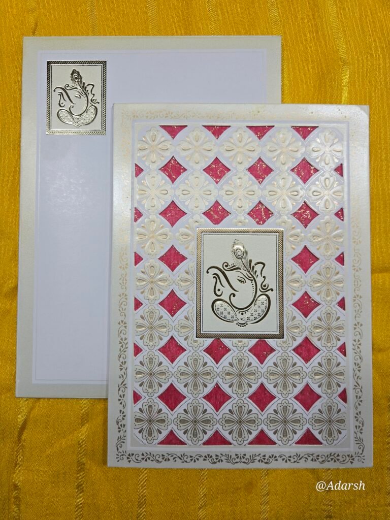 Laser-Cut Harlequin Lattice Wedding Invitation Card