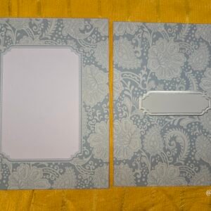 Grey Paisley and Floral Pattern Wedding Invitation Card