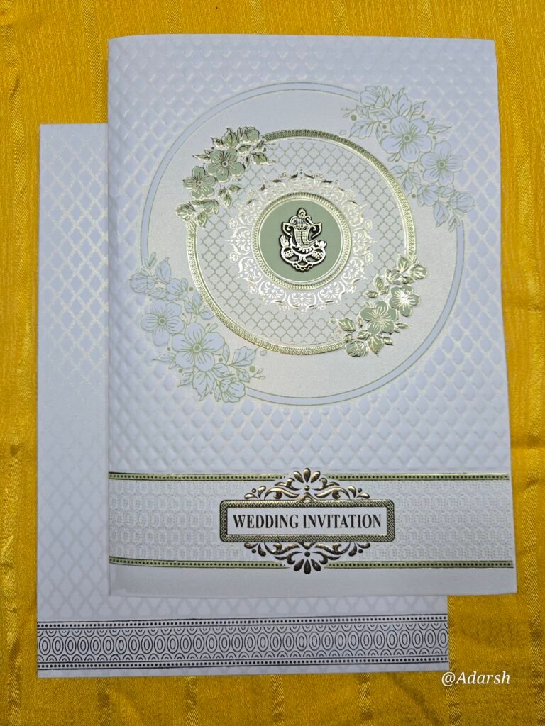 Self-Embossed Diamond Lattice Wedding Invitation Card