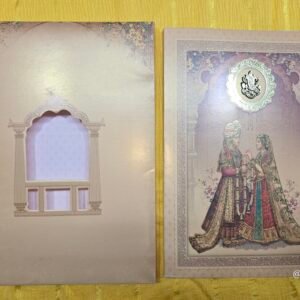 Laser-Cut Window Wedding Invitation Card with Varmala Ritual Portrait