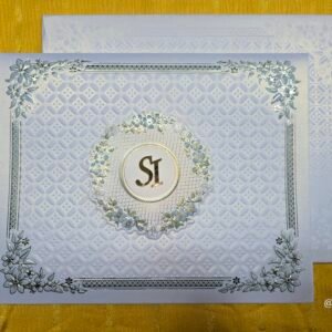 Self-Embossed Geometric Pattern Wedding Invitation Card
