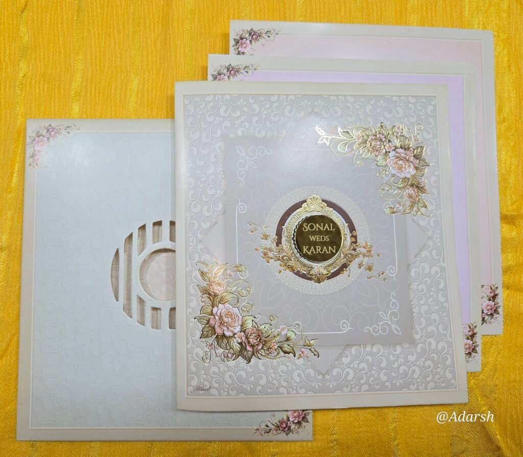 Laser-Cut Window Floral Wedding Invitation Card