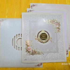 Laser-Cut Window Floral Wedding Invitation Card