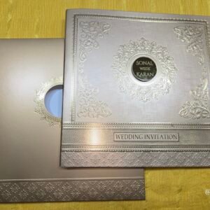 Metallic Embossed Padded Wedding Invitation Card
