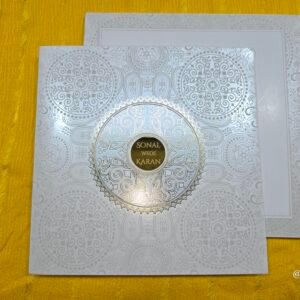 Self-Embossed Damask Pattern Wedding Invitation Card