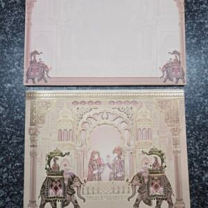 Traditional Royal Palace and Royal Elephant Theme Wedding Card