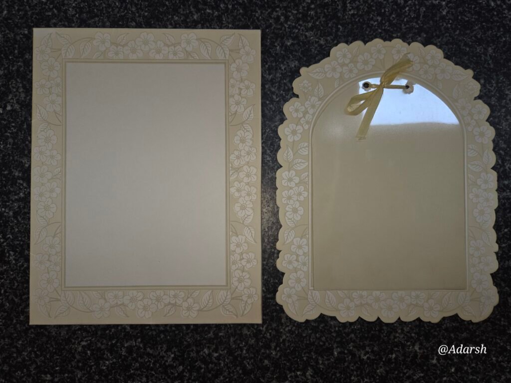 Laser-Cut Floral Arch Wedding Invitation Card with Ribbon Bow