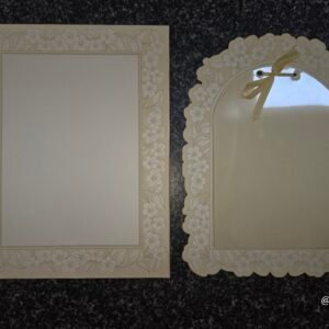 Laser-Cut Floral Arch Wedding Invitation Card with Ribbon Bow