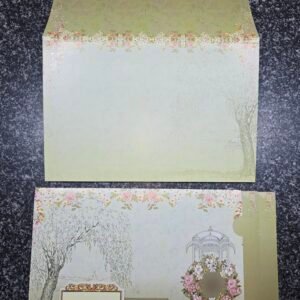 Green Floral Theme Wedding Invitation Card
