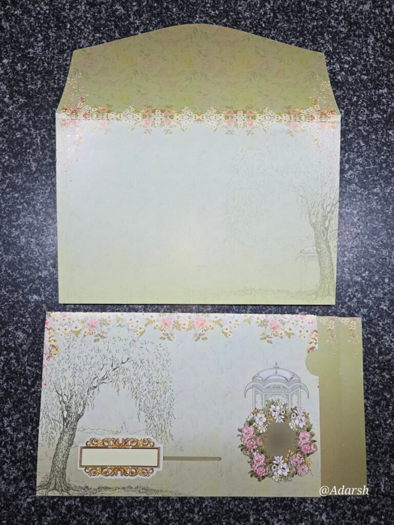 Green Floral Theme Wedding Invitation Card