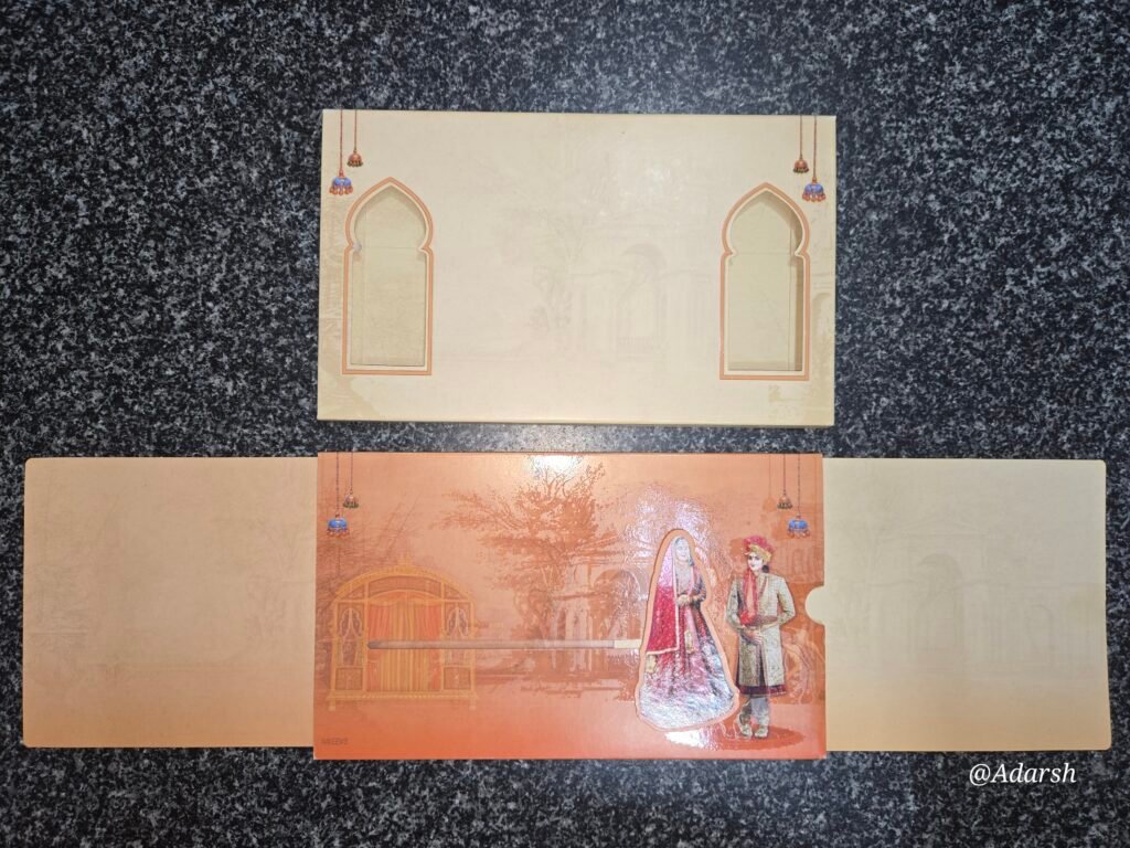 Traditional Dulha-Dulhan Window Sliding Wedding Invitation Card