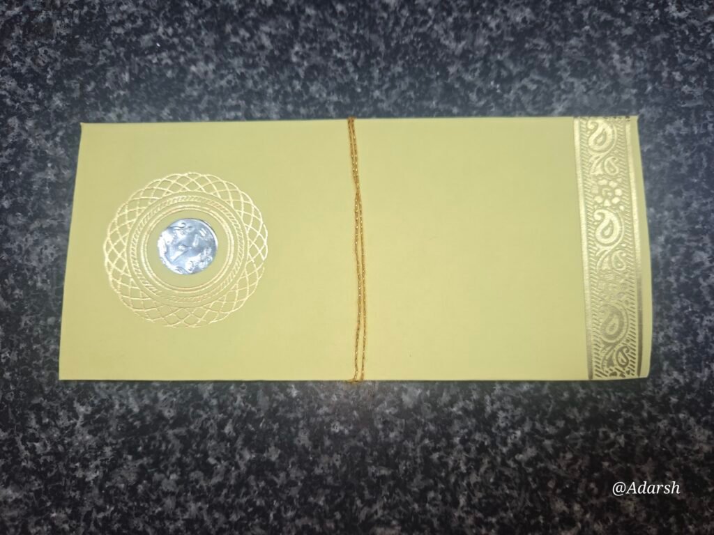 Yellow With Coin Shagun Envelope