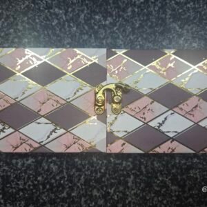 Pink and White Argyle Diamond Pattern Shagun Box