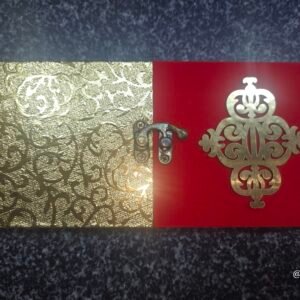 Split-Panel Design with Textured Gold Foil Shagun Box