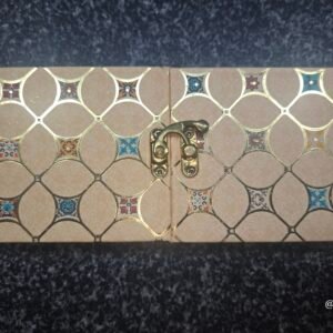 Golden Curved Grid Pattern Shagun Box